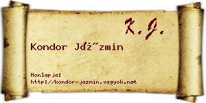 Kondor Jázmin névjegykártya